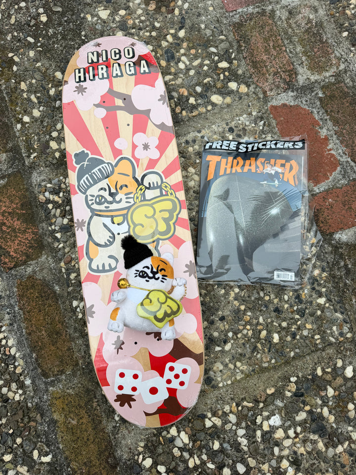 Nico Hiraga Meneki-Neko Deck, Plushie & Thrasher Cover Bundle